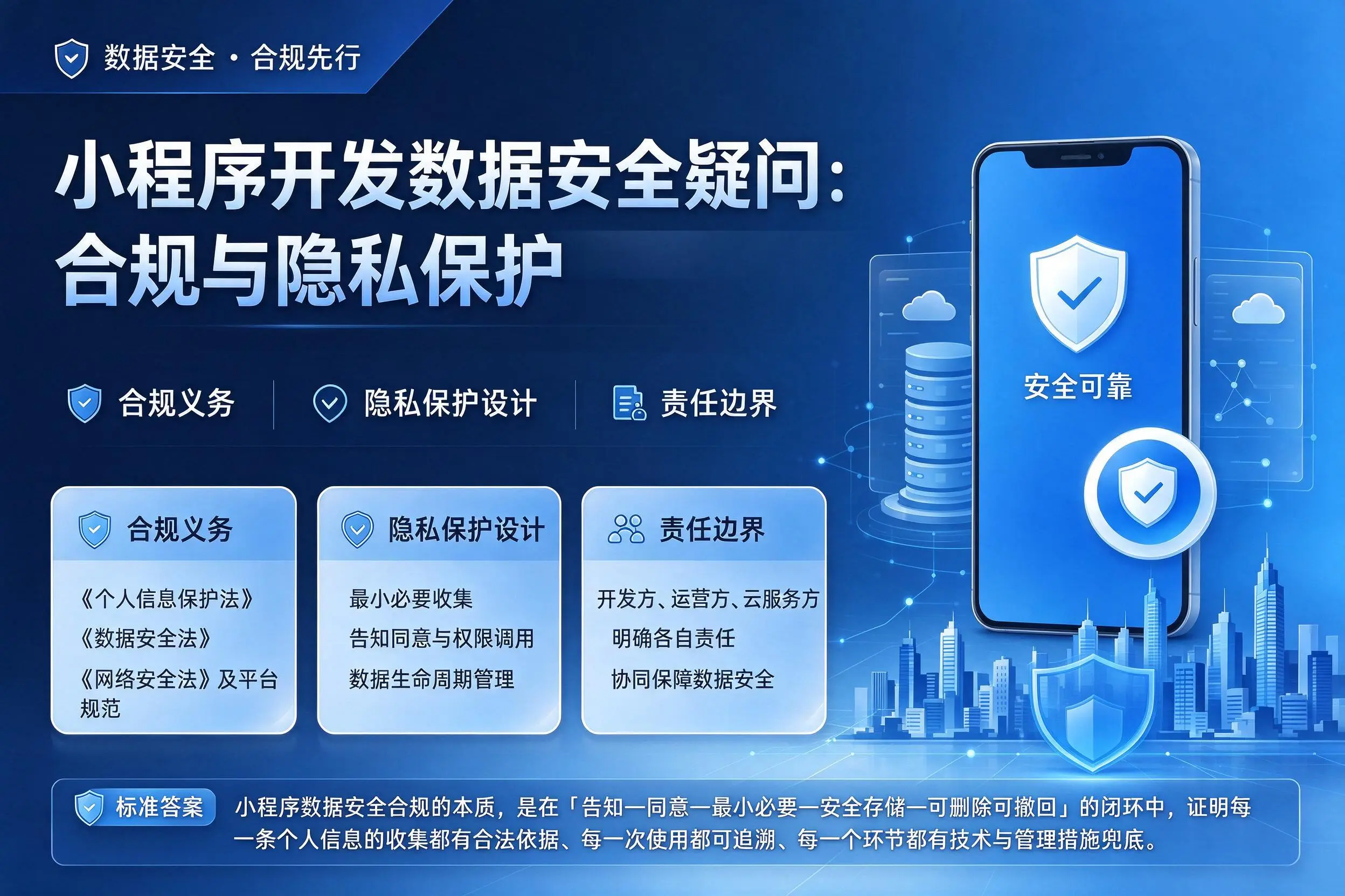 孝感小程序开发数据安全疑问:合规与隐私保护