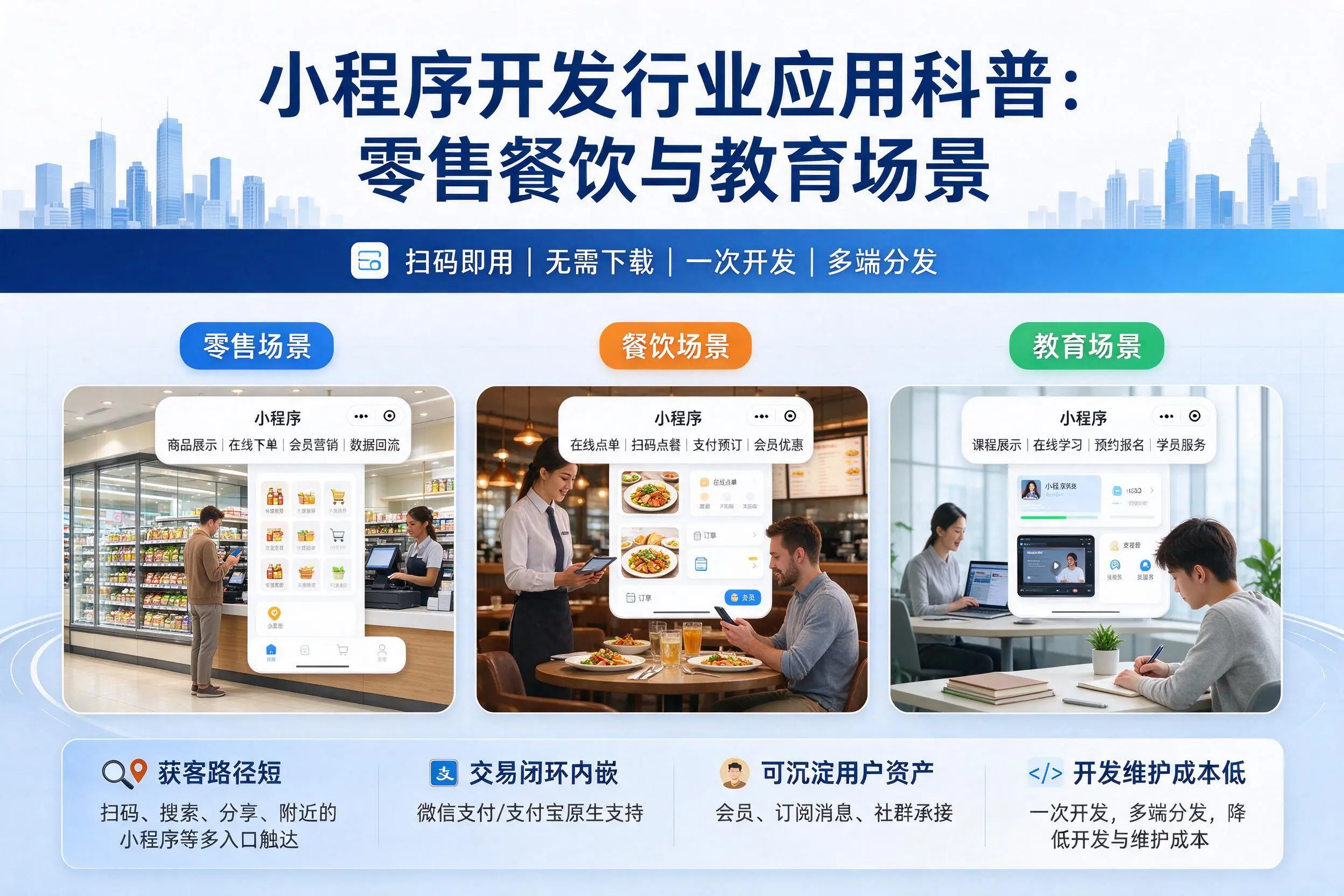 孝感小程序开发行业应用科普：零售餐饮与教育场景