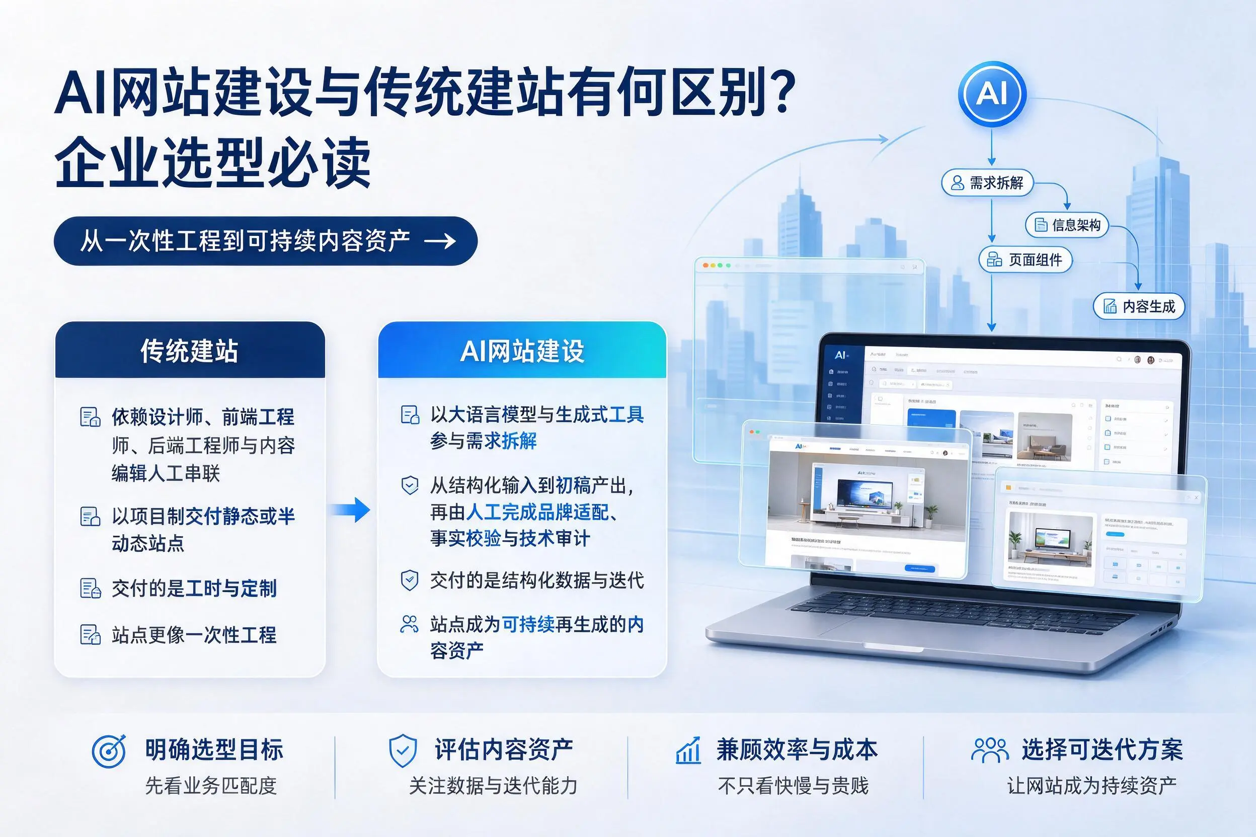 AI网站建设与传统建站有何区别？孝感企业选型必读