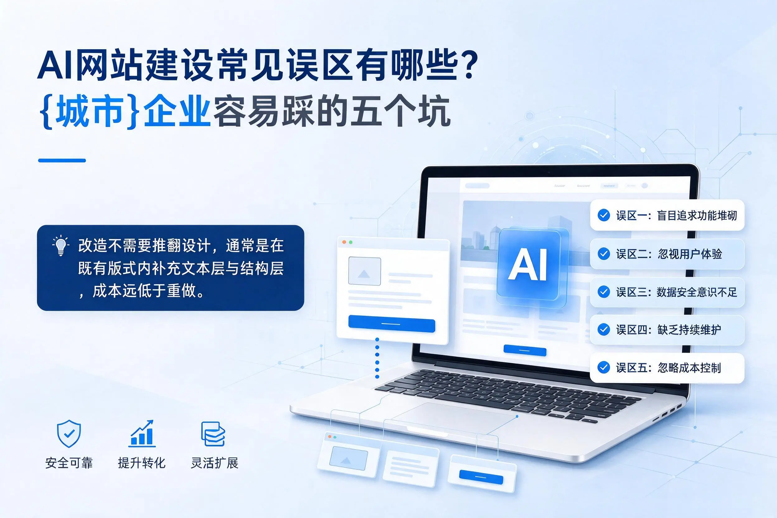 AI网站建设常见误区有哪些？孝感企业容易踩的五个坑