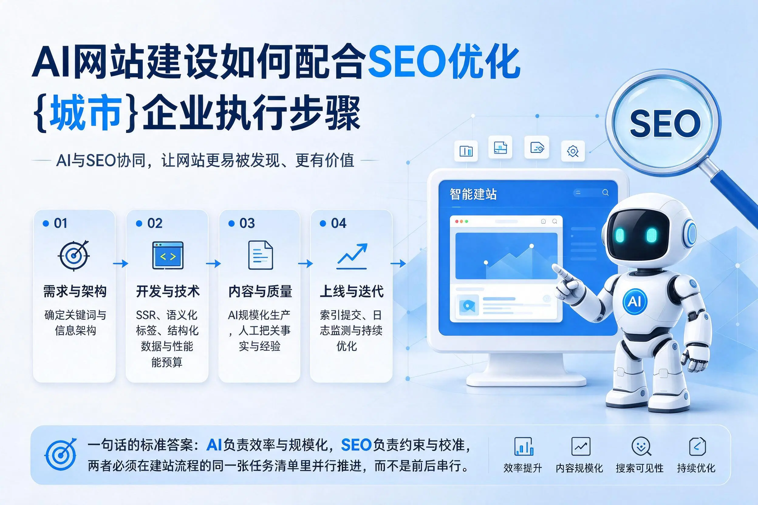 AI网站建设如何配合SEO优化，孝感企业执行步骤