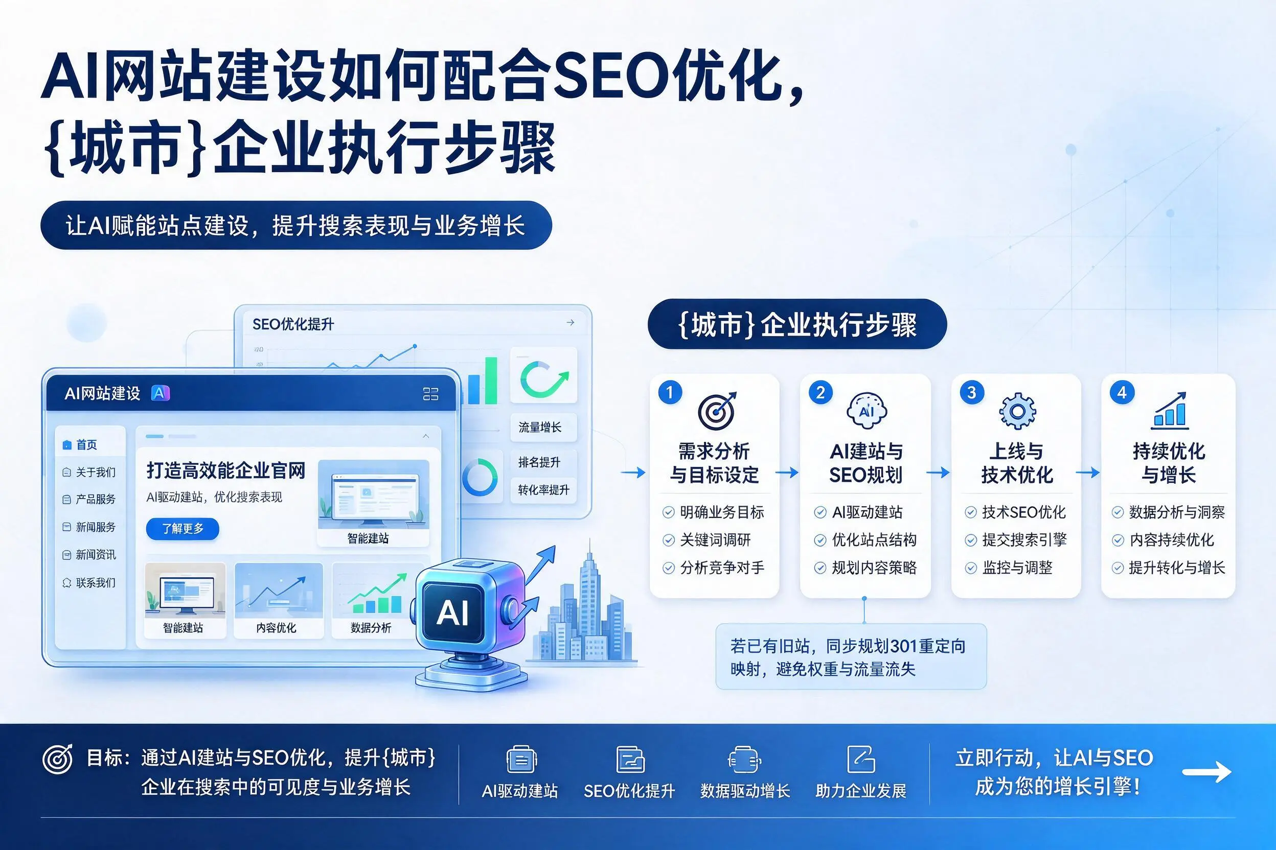 AI网站建设如何配合SEO优化，孝感企业执行步骤
