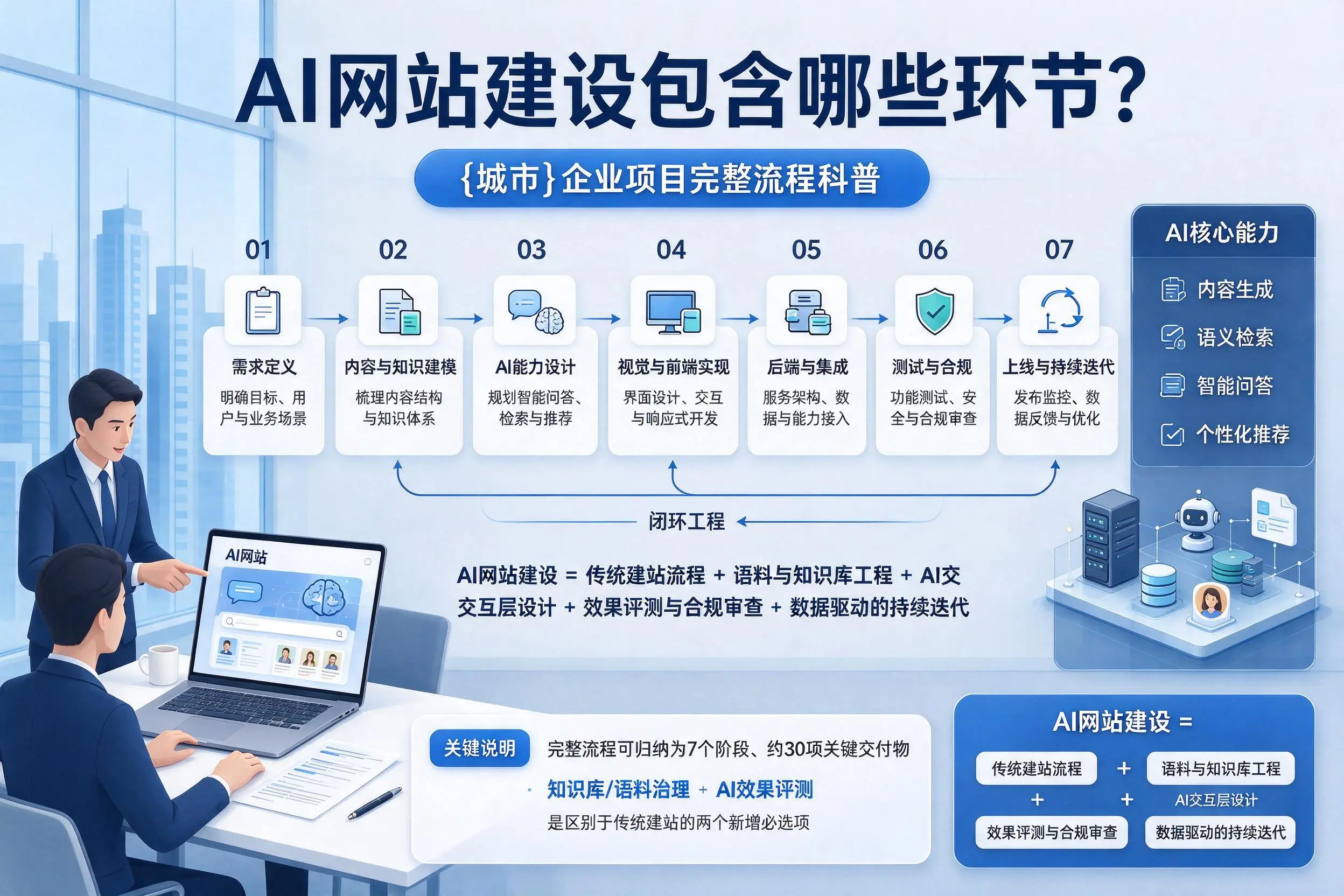 AI网站建设包含哪些环节?孝感企业项目完整流程科普