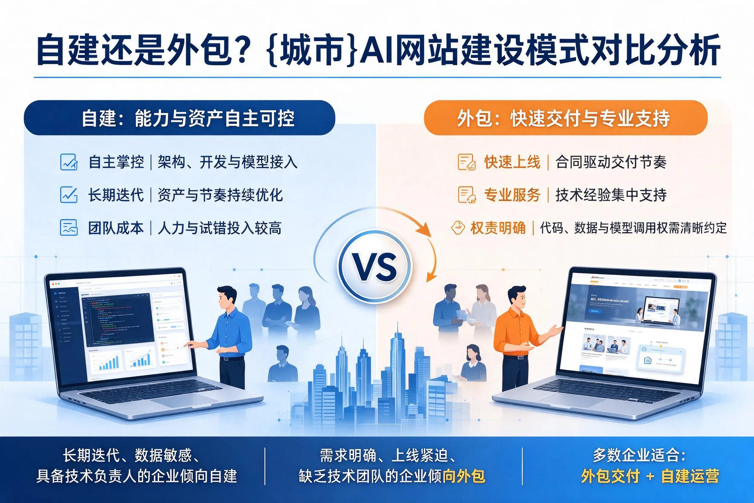 自建还是外包?孝感AI网站建设模式对比分析