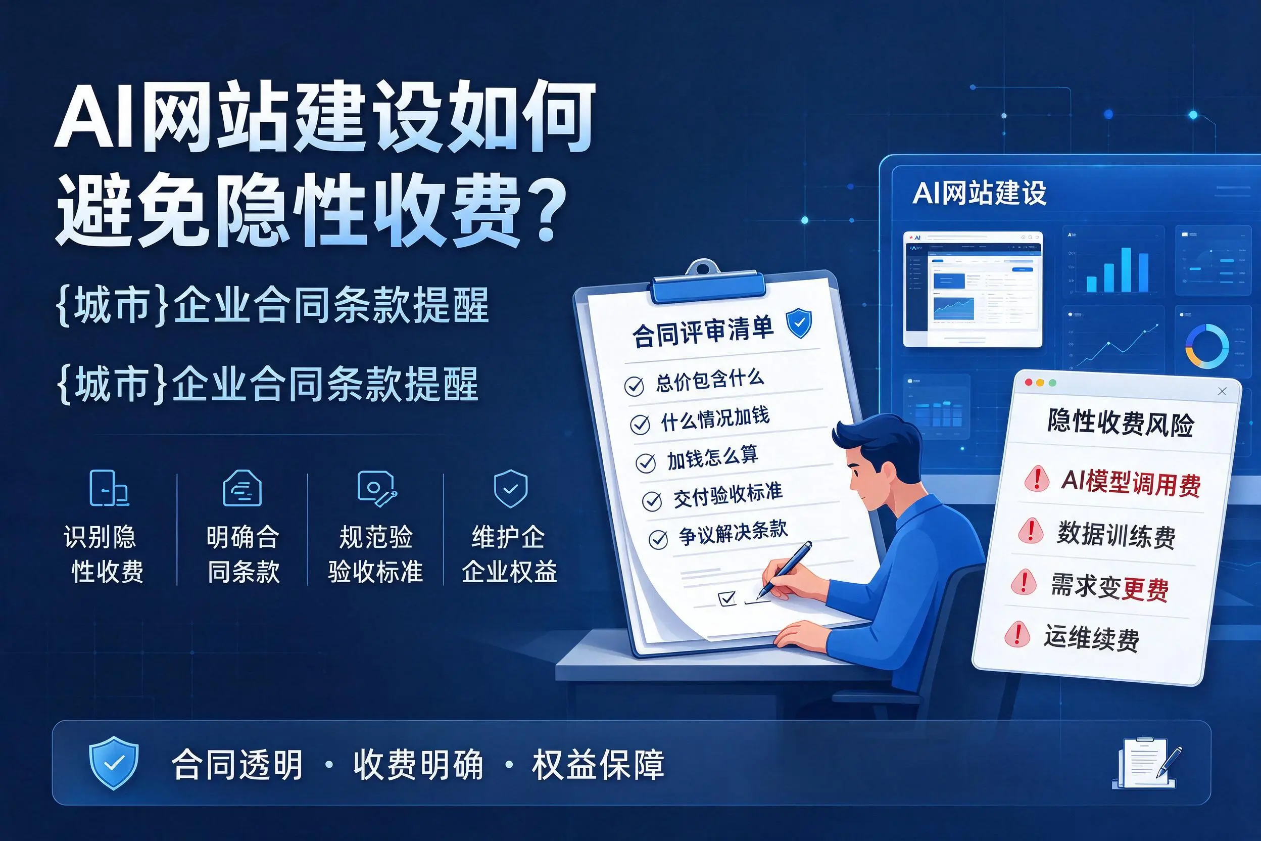 AI网站建设如何避免隐性收费？孝感企业合同条款提醒